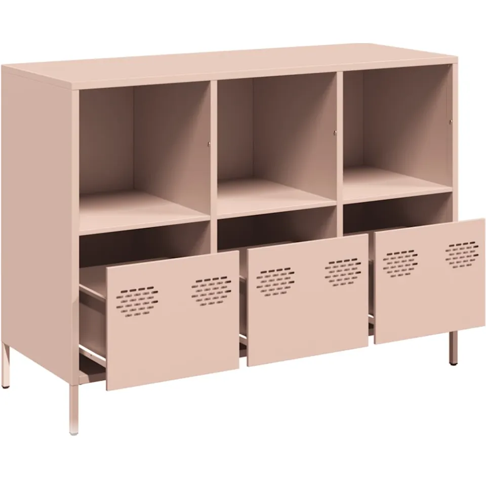 vidaXL Dressoir 101,5x39x73,5 cm koudgewalst staal roze, foto 4