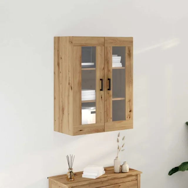 vidaXL Wandkast Artisan Eiken 69,5 x 34 x 90 cm Bewerkt hout Bruin