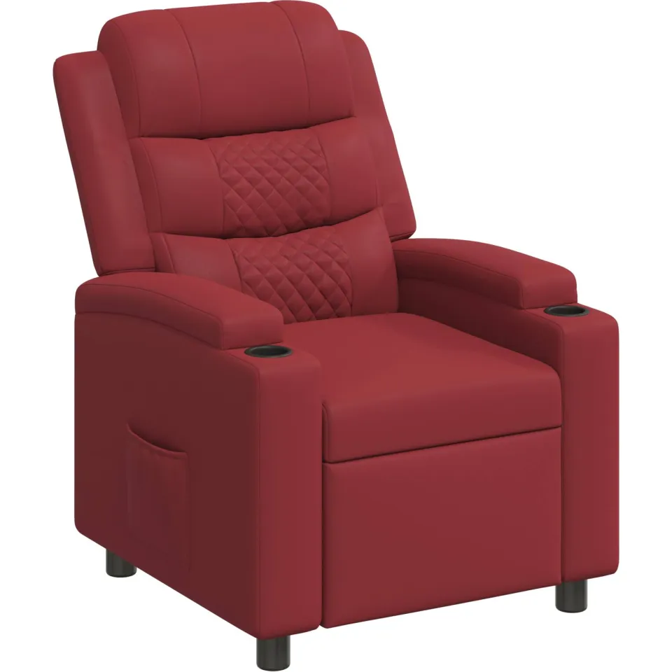 vidaXL Ligstoel Wijnrood 75 x 93 x 98 cm Stof Bordeauxrood