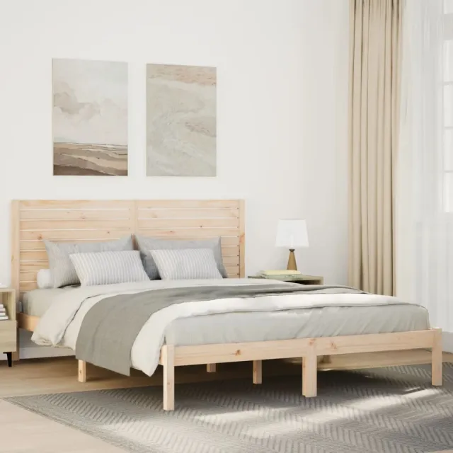 vidaXL Bedframe extra lang zonder matras massief hout 140x220 cm Bruin