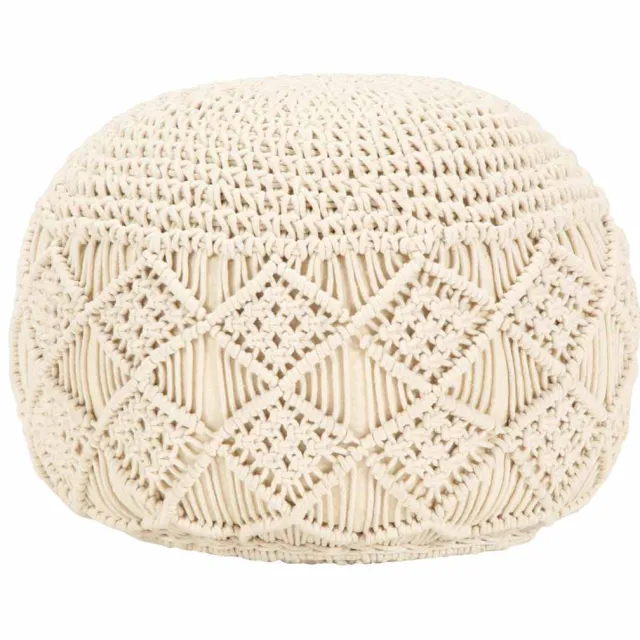 vidaXL Poef macramé handgemaakt 45x30 cm katoen Beige
