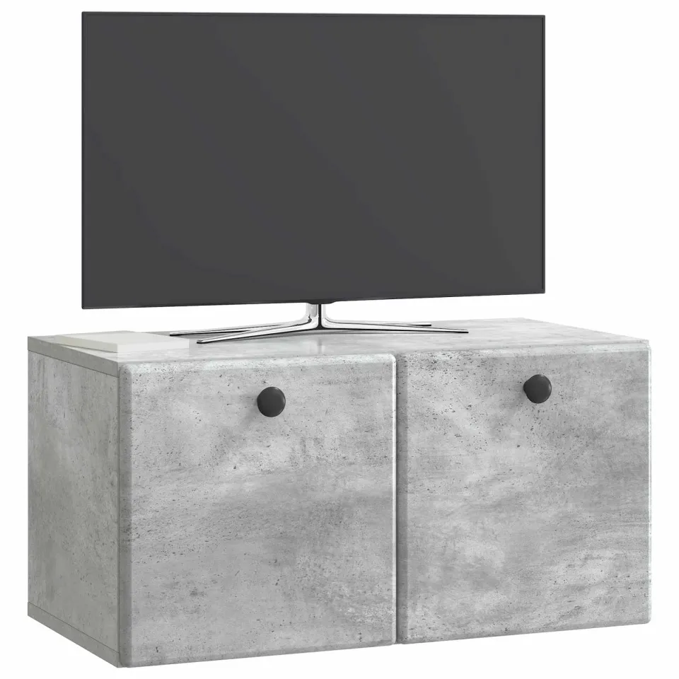 vidaXL Wandbeugel TV-kast 59,5 x 31 x 30 cm Betongrijs Bewerkt hout