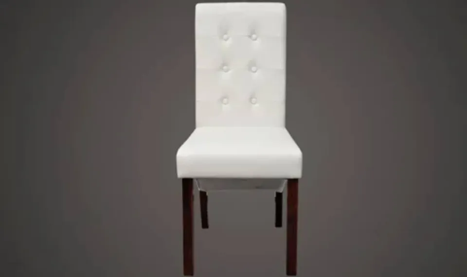 vidaXL Eetkamerstoelen 2 st kunstleer wit, foto 4