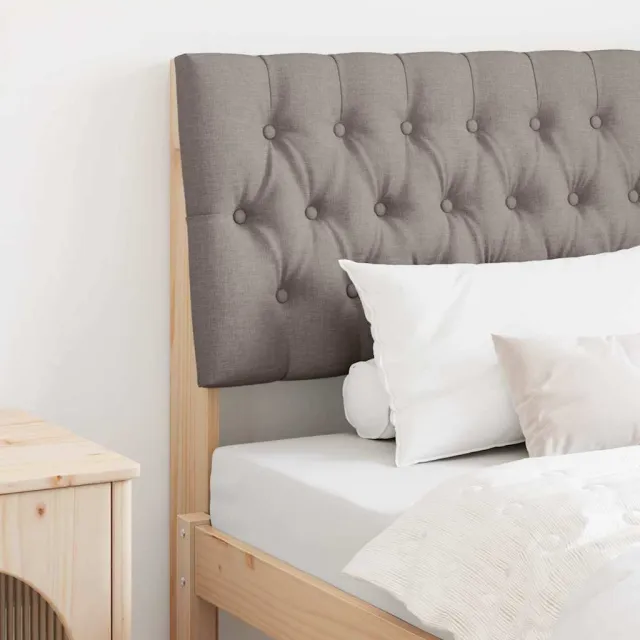 vidaXL Gestoffeerd hoofdbord Taupe 90 cm Massief grenenhout Bruin