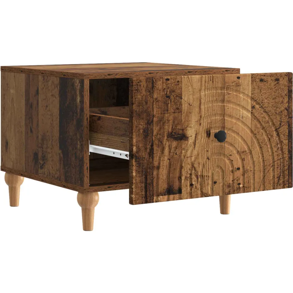 vidaXL Salontafel met lade Oud hout 49 x 50 x 40 cm Bewerkt hout bruin, foto 4