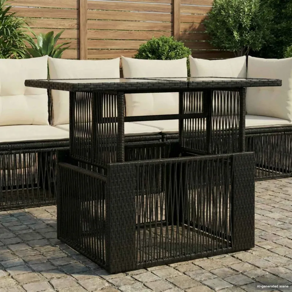 vidaXL Tuinstafel met opklapbare functie Zwart 100 x 55 x 37 cm, foto 3