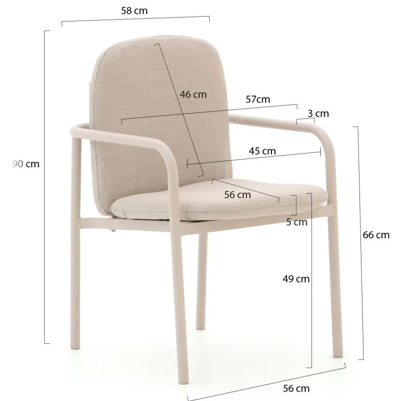 Manifesto Furniture Manifesto San Teodoro dining tuinstoel stapelbaar taupe, foto 2