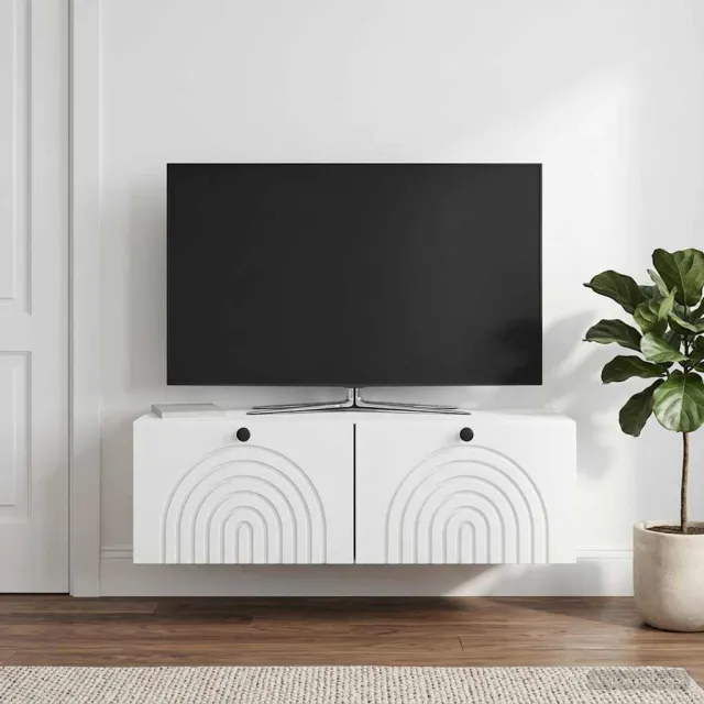 vidaXL Wandbeugel TV-kast 99 x 41 x 30 cm Wit, foto 2