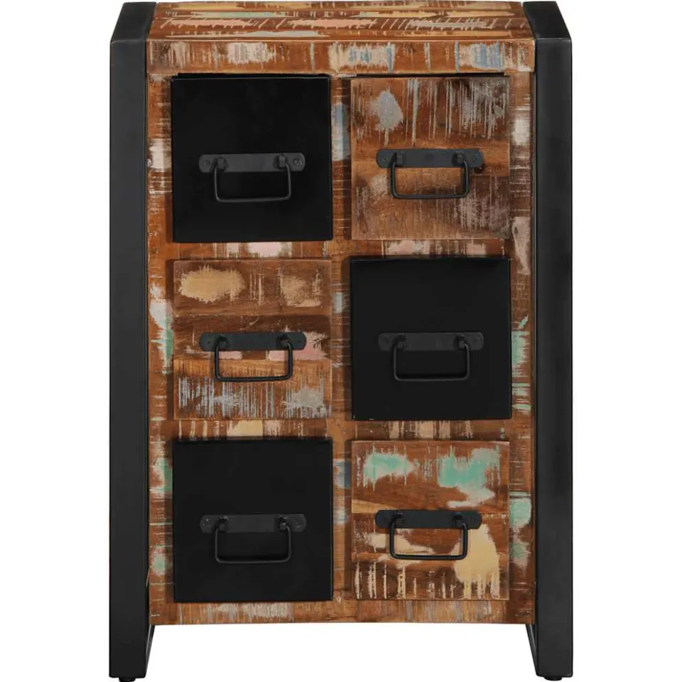 vidaXL Dressoir 50x35x70 cm massief gerecycled hout bruin, foto 2