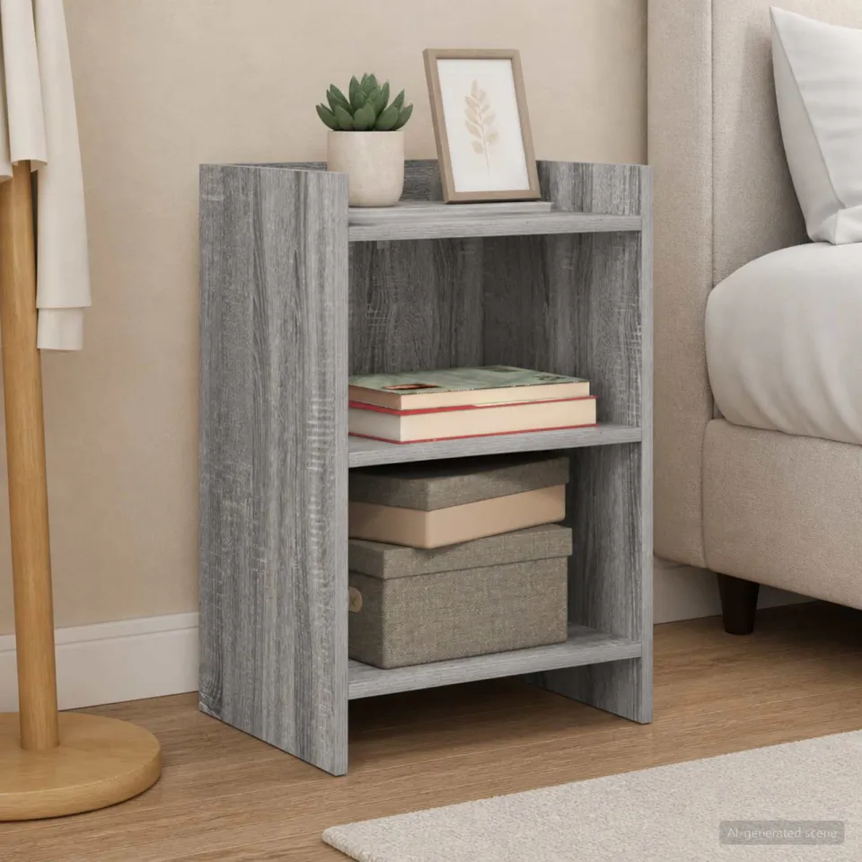 vidaXL Nachtkastjes Grijs Sonoma 40 x 30 x 60 cm Bewerkt hout, foto 4