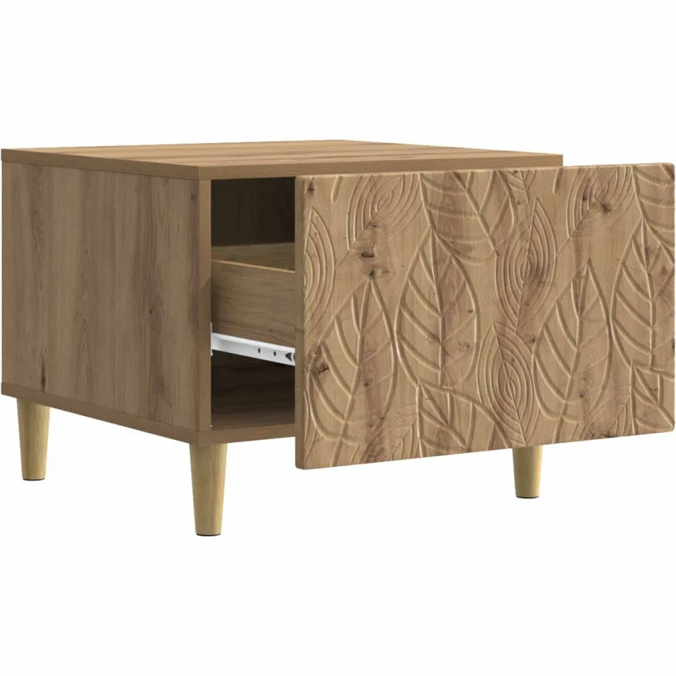 vidaXL Salontafel Artisanaal eiken 50 x 49 x 40 cm Bewerkt hout Bruin