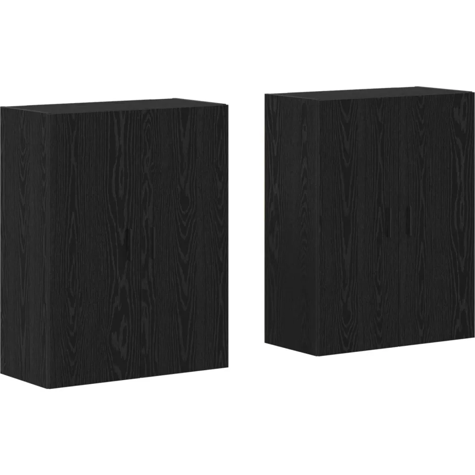 vidaXL Wandkast 2 st Zwart eiken 69,5 x 34 x 90 cm Bewerkt hout, foto 3
