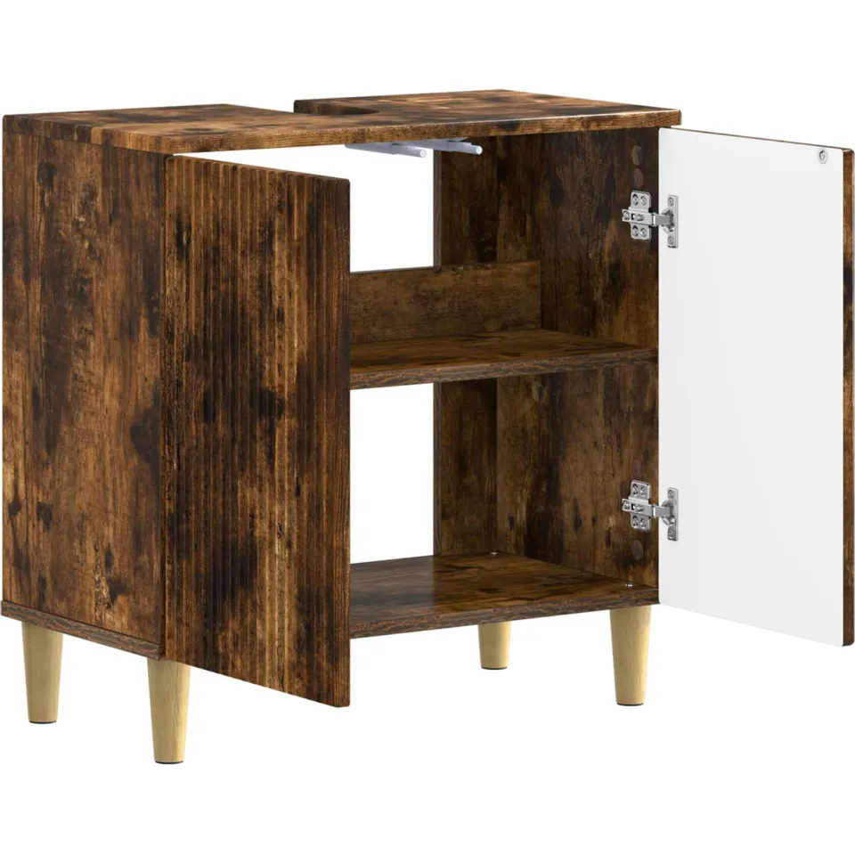 vidaXL Badkamer wastafelkast ARNHEM Gerookt eiken 59,5 x 31,5 x 59 cm Bruin