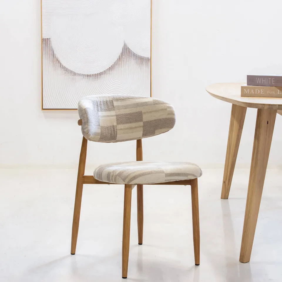Giga Meubel Skara eetkamerstoel greige beige/eiken, foto 4