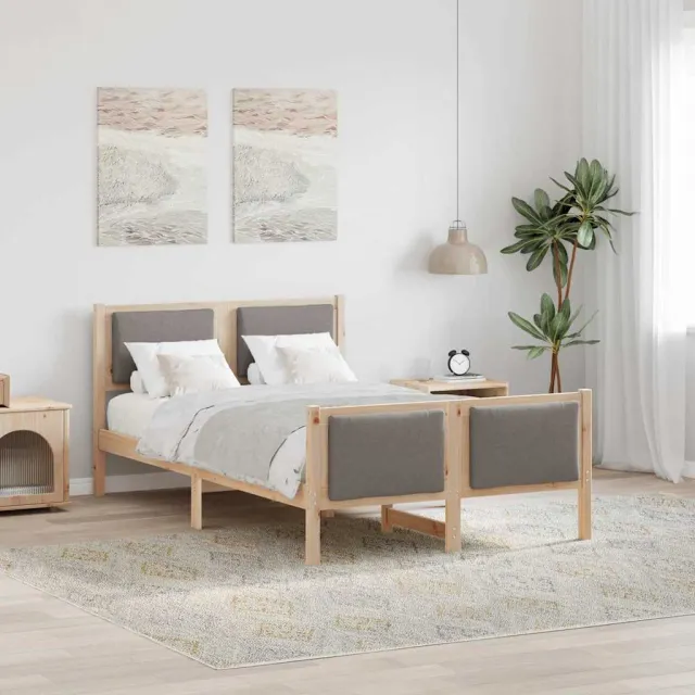 vidaXL Bedframe met hoofdeinde Taupe 120 x 200 cm Stof Bruin