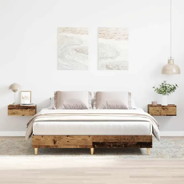 vidaXL Bedframe zonder matras 150x200 cm spaanplaat bewerkt hout Bruin