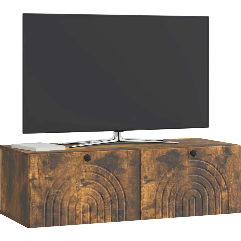 vidaXL Wandbeugel TV-kast 99 x 41 x 30 cm Gerookt eiken Bruin