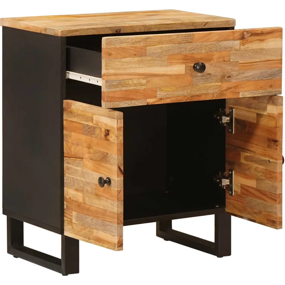 vidaXL Bed kast Bruin 50 x 33 x 60 cm Massief Mango Hout, foto 2