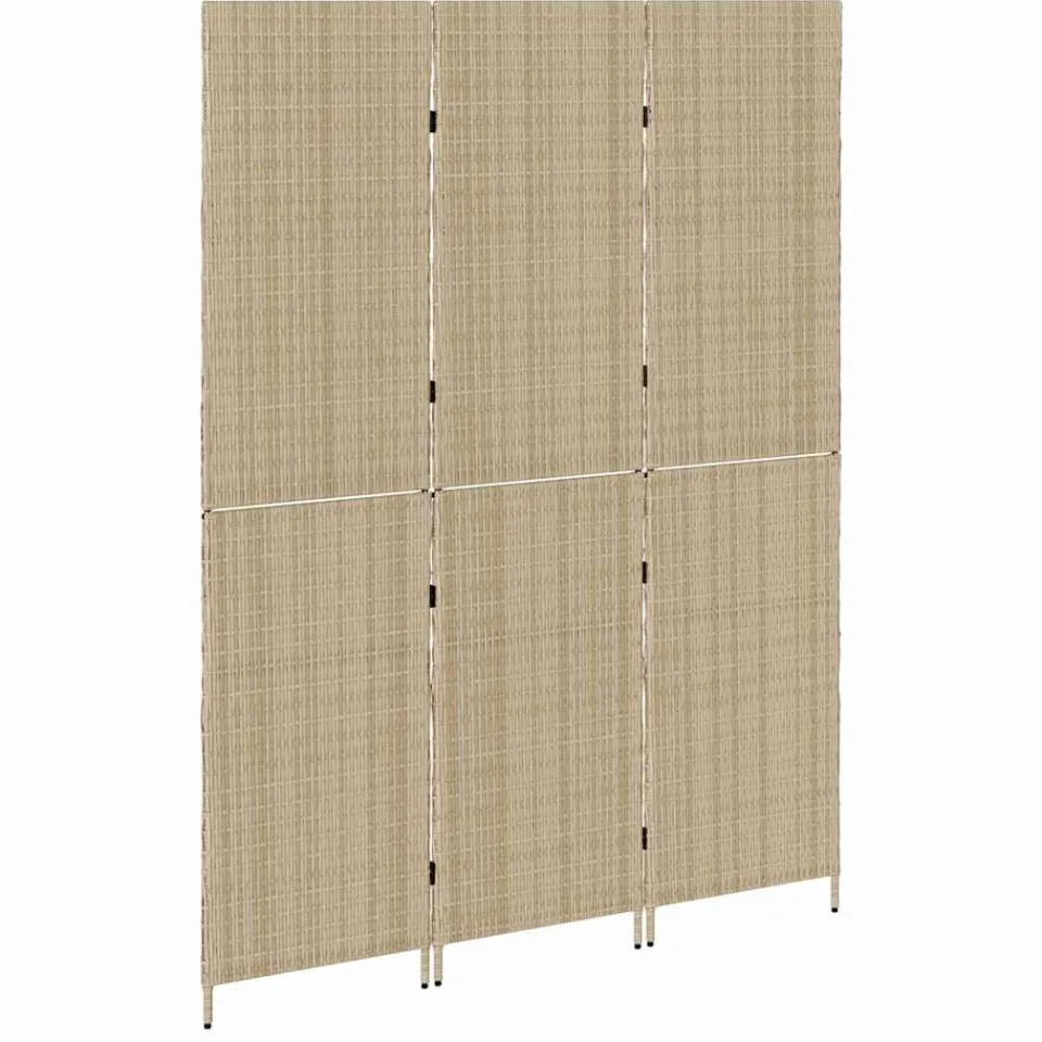 vidaXL Kamerverdeler Beige 147 x 180 cm poly rattan, foto 4