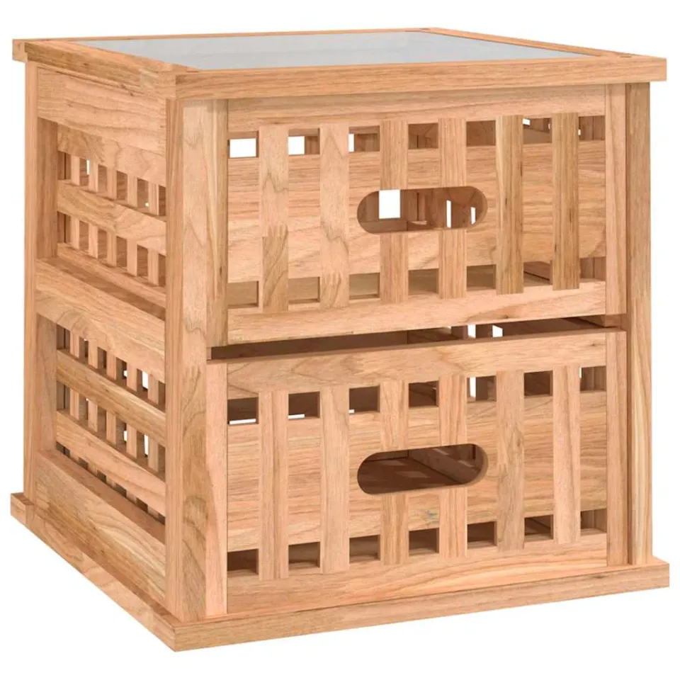 vidaXL Nachtkastje 34x34x34 cm massief walnotenhout Bruin