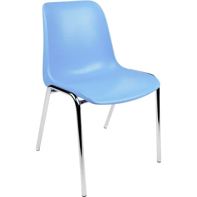 ABC Kantoormeubelen Kantinestoelen Rome kunststof stapelbaar Licht blauw Lichtblauw