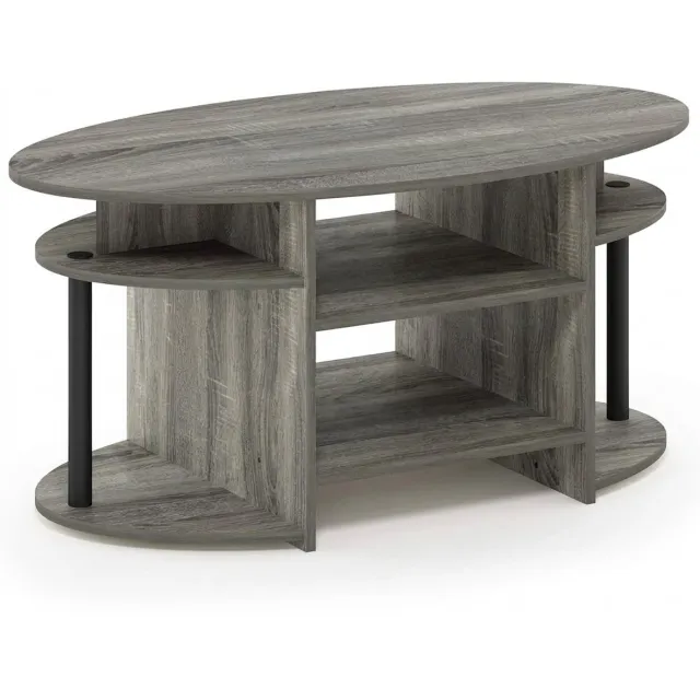 Imperatoris Salontafel - Geschikt voor Woonkamer, Thuiskantoor & Buiten - Stijlvolle Salon Tafel en Sidetable - Grijis en Zwart - 50 x 89,9 x 41,7 cm - van Imperatoris