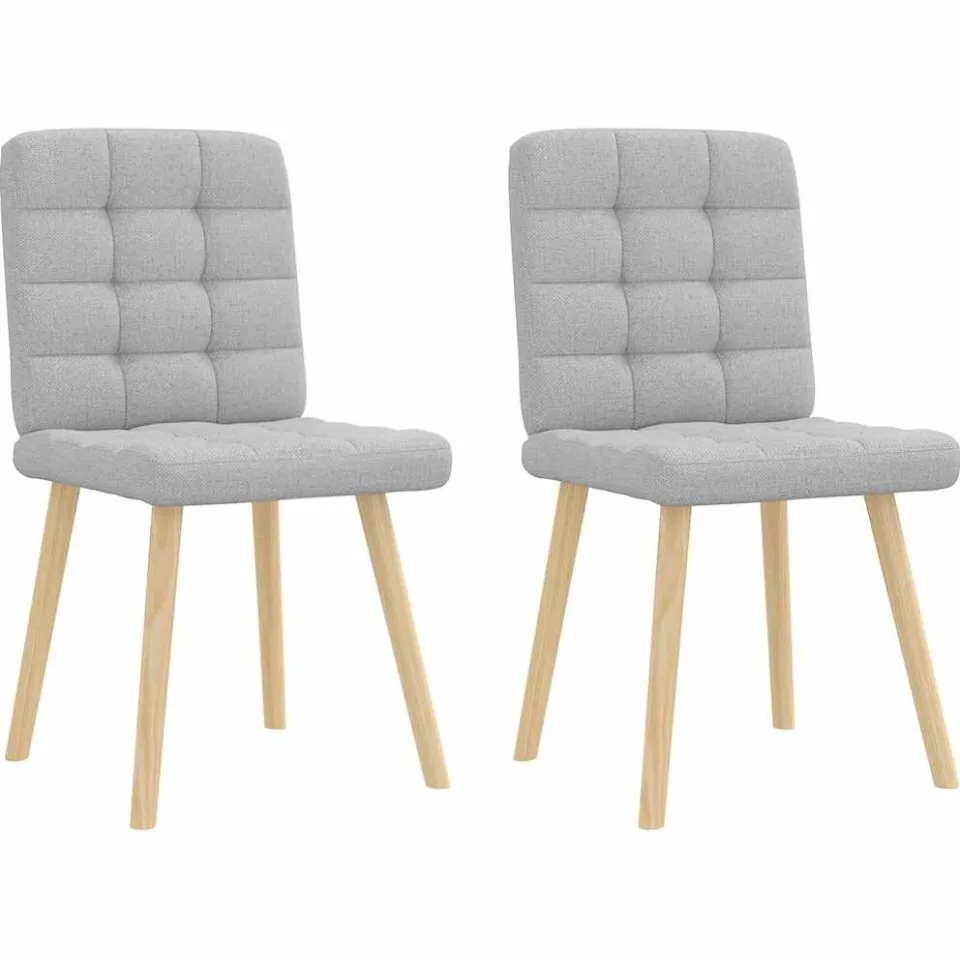 vidaXL Eetkamerstoelen 2 st stof wolk grijs, foto 3