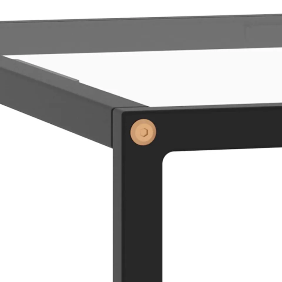 vidaXL Salontafel met gehard glas 80x80x35 cm zwart, foto 4