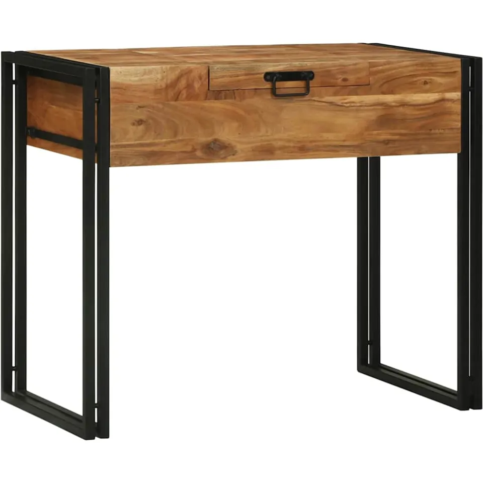 vidaXL Slaapkamer Kaptafels Bruin 90 x 50 x 75 cm Massief acaciahout, foto 3