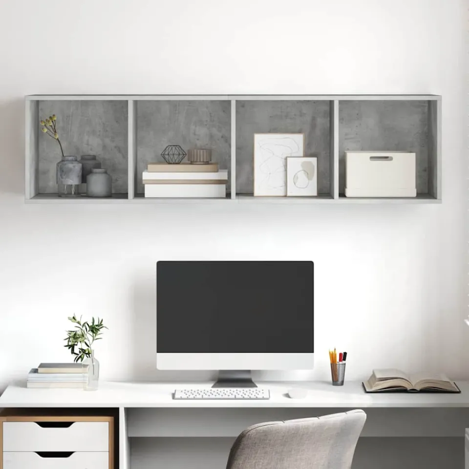 vidaXL Tv-wandmeubel 37x37x142,5 cm bewerkt hout betongrijs grijs, foto 3