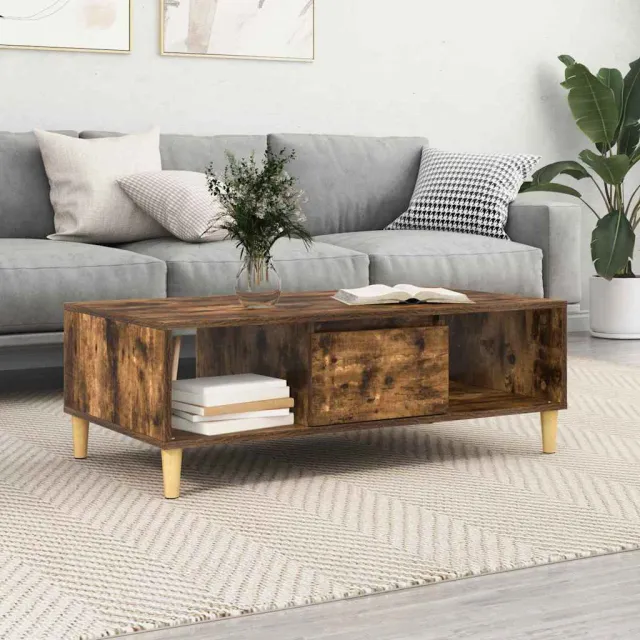 vidaXL Salontafel Gerookt eiken 102 x 55 x 35 cm Bewerkt hout Bruin