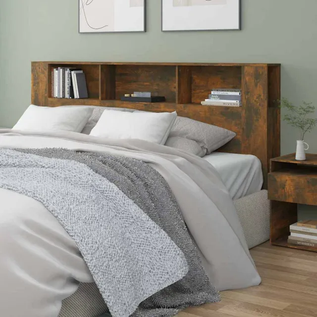 vidaXL Hoofdbordkast 200x18,5x104,5 cm gerookt eikenkleurig Bruin