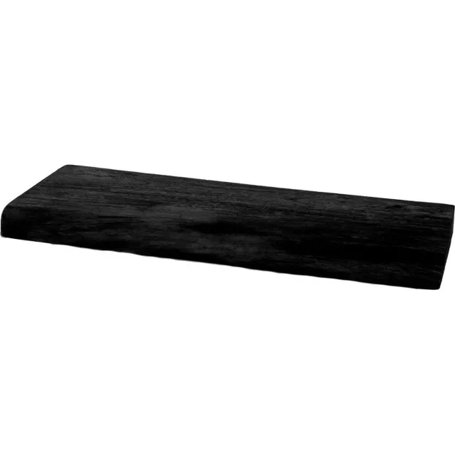 Home67 Wandplank Pure Zwart Mangohout 60 cm - Zwevende Wandplanken met Natuurlijke Boomrand