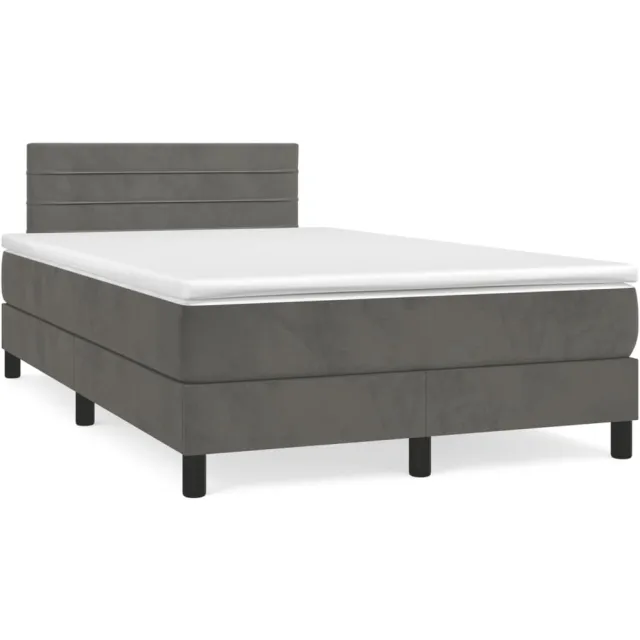 vidaXL Boxspring met matras fluweel donkergrijs 120x190 cm grijs