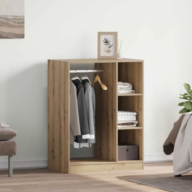 vidaXL Kledingkast Artisanaal eiken 77 x 48 x 102 cm Bewerkt hout Bruin