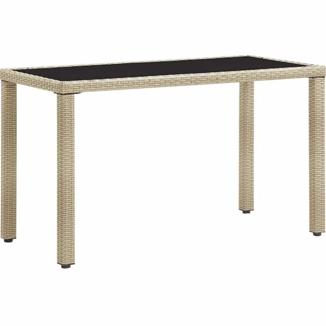 vidaXL Tuintafel 123x60x74 cm poly rattan beige