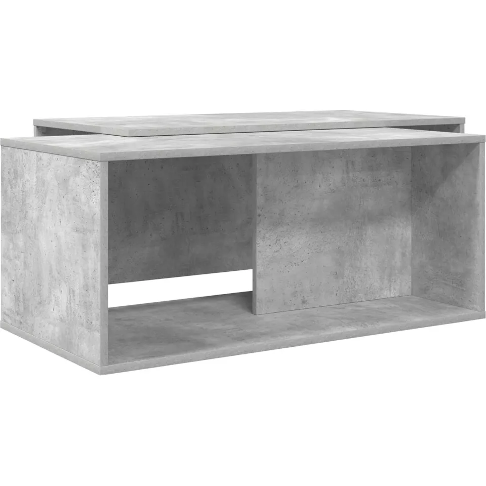 vidaXL Koffietafel Set 2 st Beton Grijs 90 x 48 x 40 cm Bewerkt hout, foto 3
