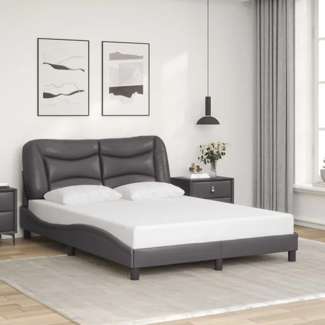 vidaXL Bedframe zonder matras "Hvar" kunstleer grijs 120x200 cm