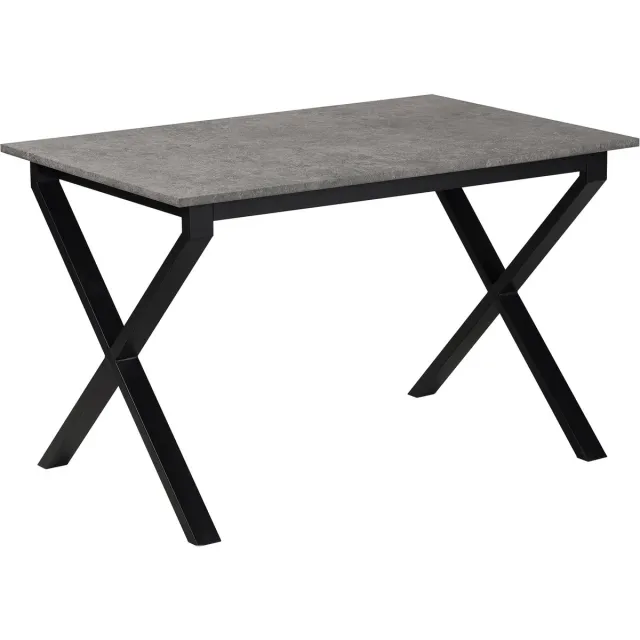 Notio Living Ipswich-Eettafel - 120 cm - Betonlook Zwart