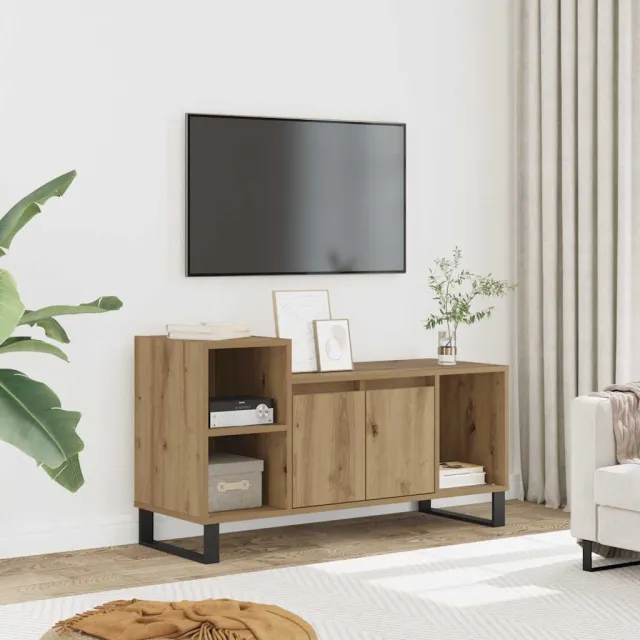 vidaXL Tv-meubel 100x35x55 cm bewerkt hout artisanaal eikenkleur, foto 2