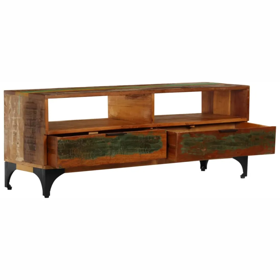 vidaXL Tv-meubel 118x35x45 cm massief gerecycled hout bruin, foto 4