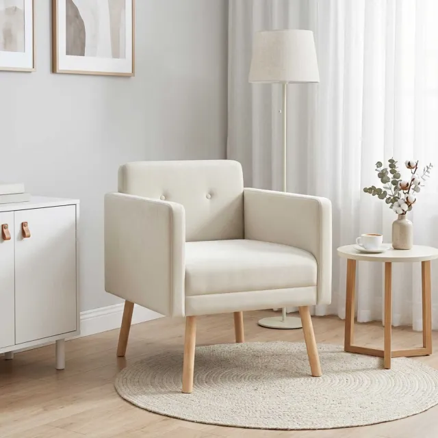 vidaXL Accentstoel Crèmekleurig fluweel
