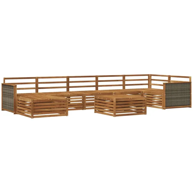 vidaXL Buiten - bank - set - 8 - st - 7-zits - Naturel - Massief - Acacia - Hout