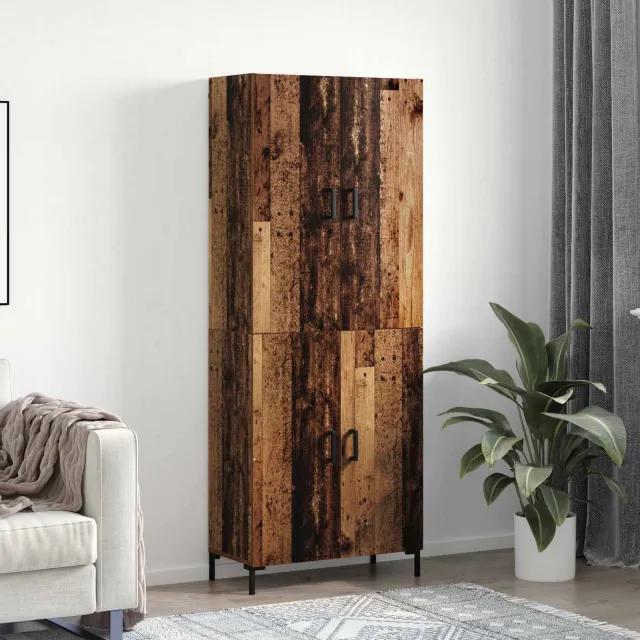 vidaXL Highboard Oud hout 69,5 x 34 x 180 cm Bewerkt hout bruin, foto 2
