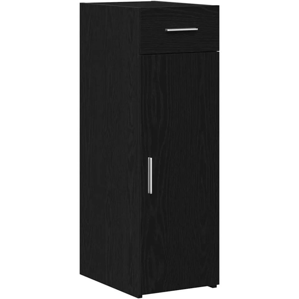 vidaXL Dressoir met lade Zwart Eiken 30 x 42,5 x 93 cm, foto 3