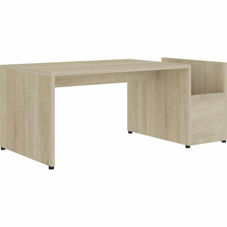 vidaXL Salontafel 90x45x35 cm bewerkt hout sonoma eikenkleurig, foto 3