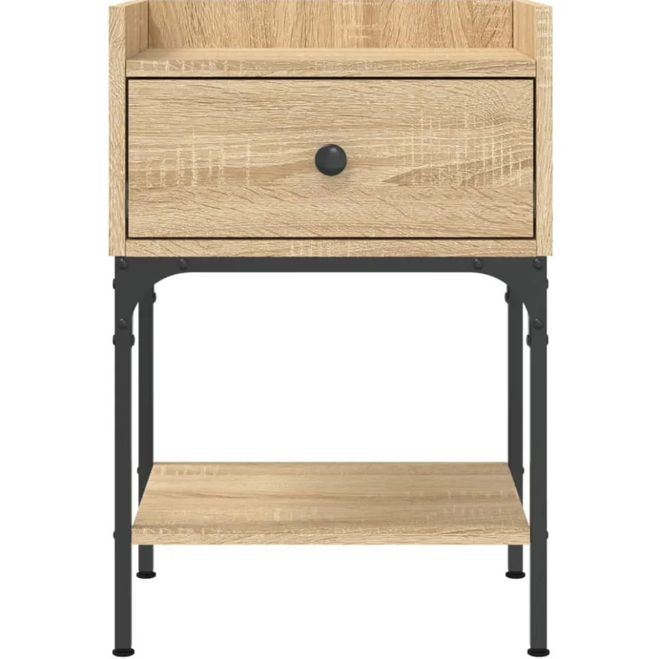 vidaXL Nachtkastje 40,5x31x60 cm bewerkt hout sonoma eikenkleurig