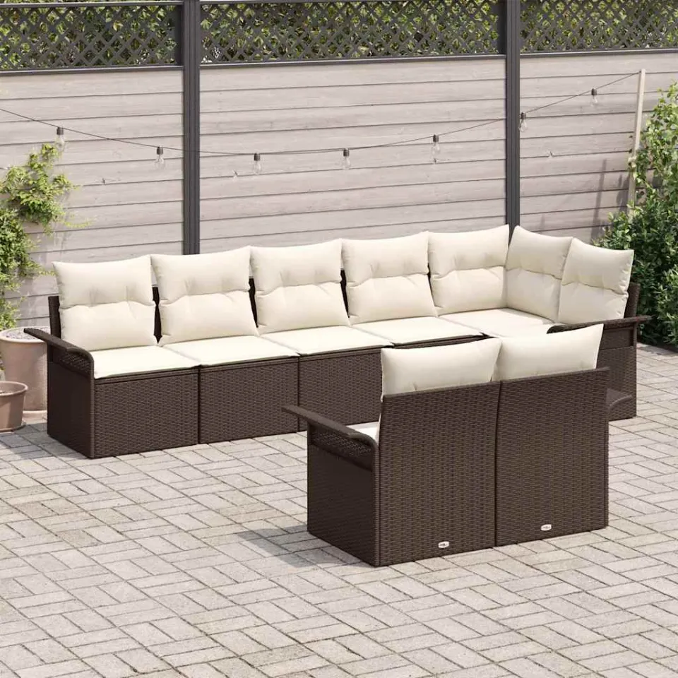 vidaXL Tuin Sofa Set 8 st Bruin poly rattan, foto 3