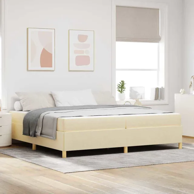 vidaXL Bedframe Crème 200 x 200 cm Stof