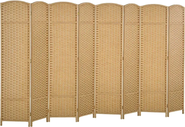 Homcom Kamerscherm - Grenenhout - 320x1,6x170cm - Natuurlijk hout